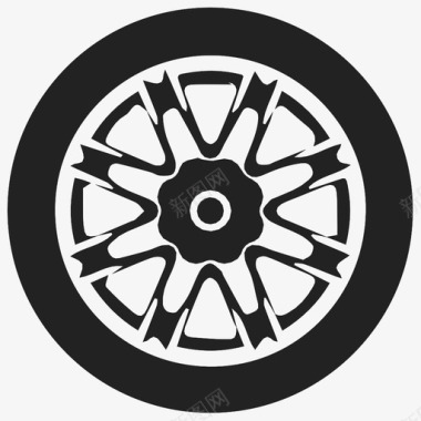 旋转车轮轮圈轮辋图标图标