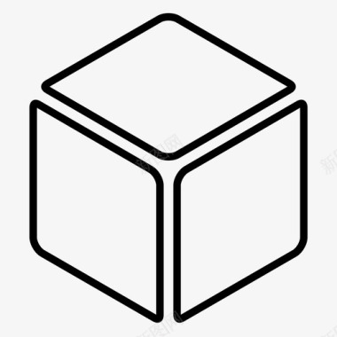 多彩方形立方体透视图标图标