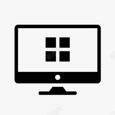 Windows操作系统的标识计算机信息学监视器图标图标