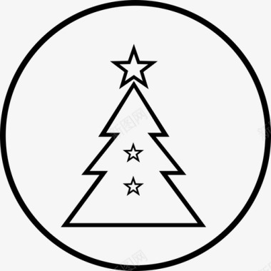 冷杉圣诞树冬季季节星星图标图标