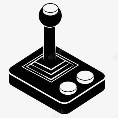 游戏控制器游戏杆复古老派图标图标