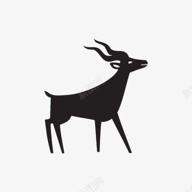 欧亚羚羊非洲动物图标图标