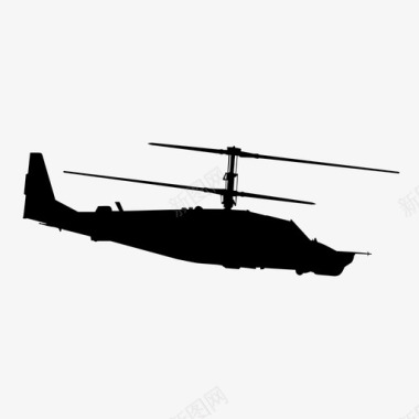 直升机飞机黑鲨图标图标