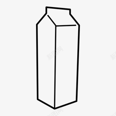 牛奶盒自助餐厅一盒牛奶图标图标