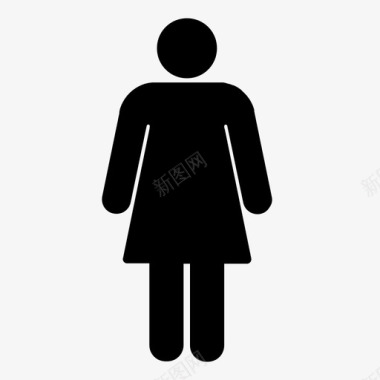 洗手间标志女性用户洗手间图标图标