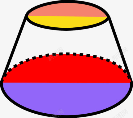 三维图标圆锥截头三维形状图标图标