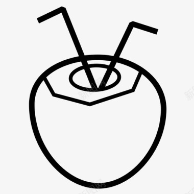 椰子饮料牛奶图标图标