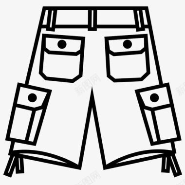 服装短裤货物短裤衣服图标图标