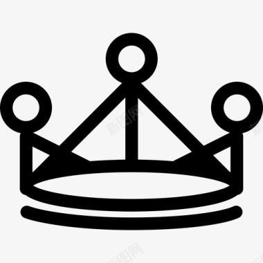 皇冠形状的线条和圆圈形状皇冠图标图标