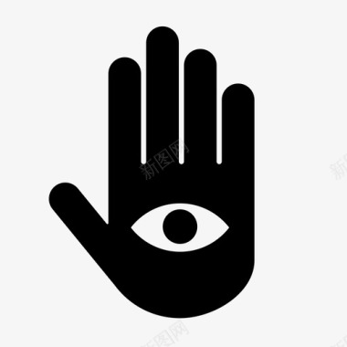 眼睛设计哈姆萨能看见的眼睛手势图标图标