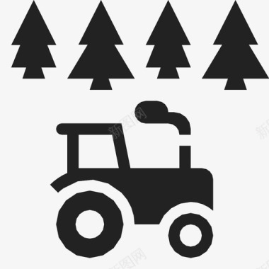 农民农村拖拉机简单图标图标