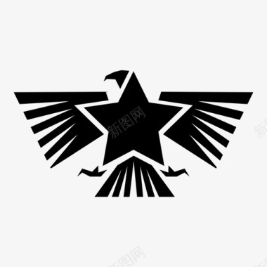 鹰扑翼飞翔图标图标
