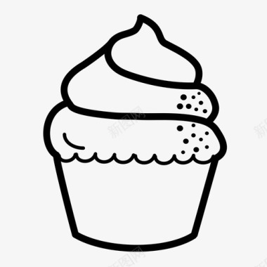 纸杯蛋糕奶油蛋糕甜点图标图标