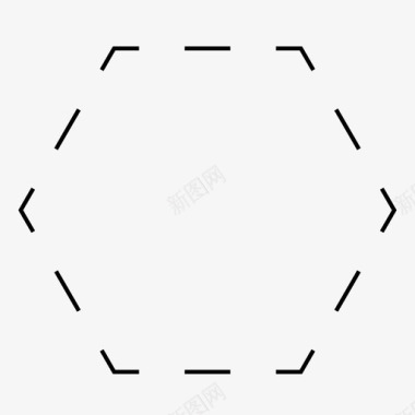 六边形短划线虚线图标图标