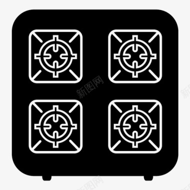 烹饪炉子烹饪煤气炉图标图标
