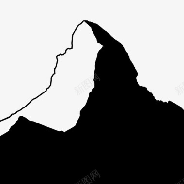 风景照山地自然登山图标图标