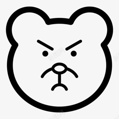 熊愤怒动物图标图标