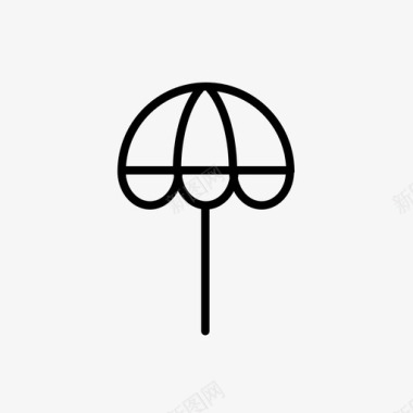 海滩伞遮阳伞遮阳图标图标