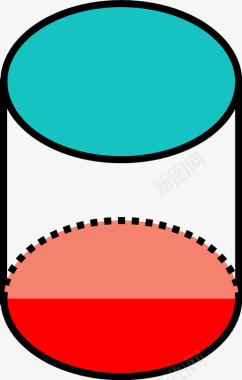 右圆柱形状物体图标图标