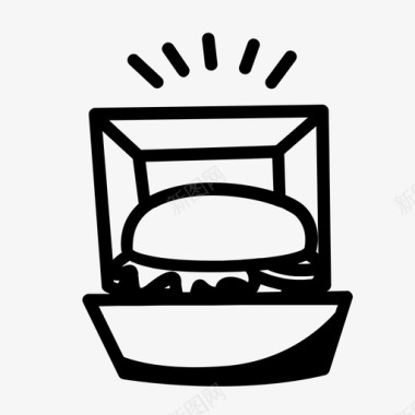 汉堡盒套餐快餐图标图标