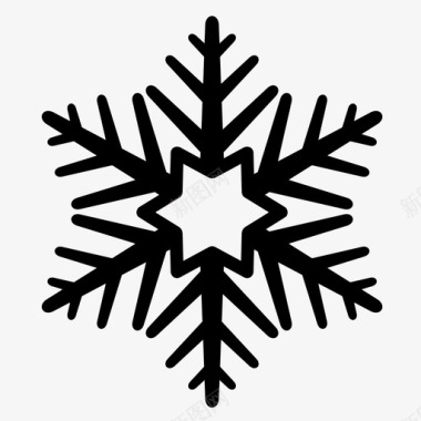 透明雪花雪花季节冻结图标图标