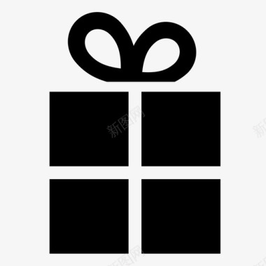 礼物盒子心形礼物盒子容器图标图标
