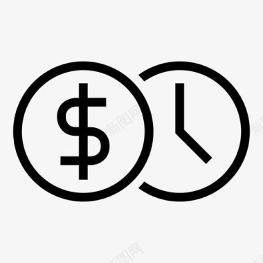 金钱时间时间就是金钱小时图标图标