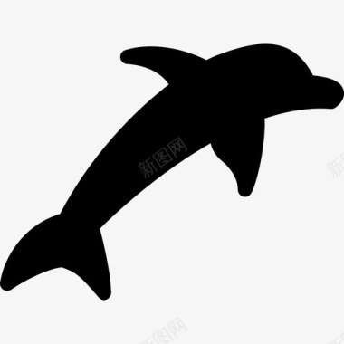 海豚形状浅海图标图标