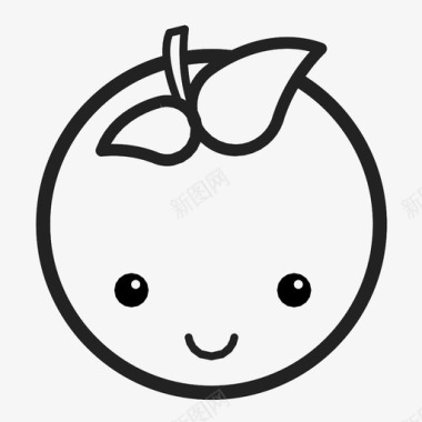 桃子微笑营养图标图标