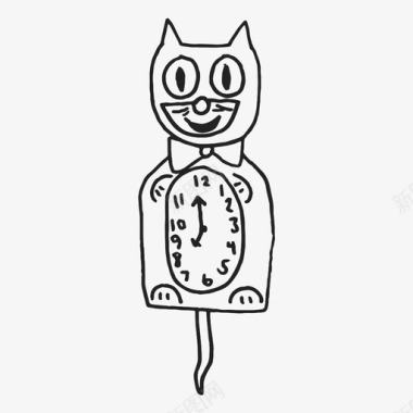 迟到的猫钟计时计时器图标图标