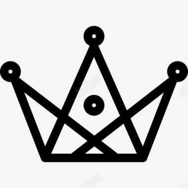 皇室皇冠变体由三角形轮廓和小圆形状图标图标