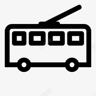 公共交通标识无轨电车旅行运输图标图标