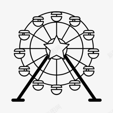 俯瞰摩天轮欢乐业余爱好图标图标