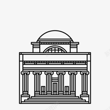 研究生帽哥伦比亚大学高等教育机构图标图标