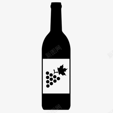 酒瓶白葡萄酒红酒图标图标