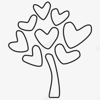 发光爱心素材树爱心树图标图标