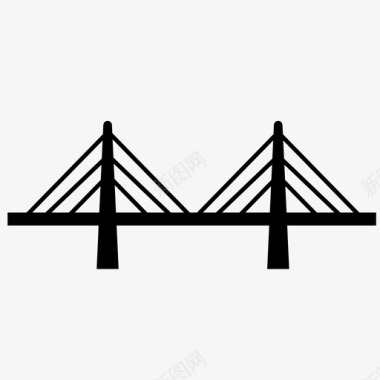 道路勘察桥建筑道路图标图标