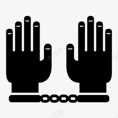 囚犯手铐手图标图标