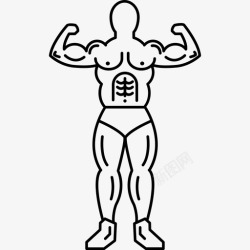 正面肌肉体操运动员正面展示他的肌肉人身体部位图标高清图片