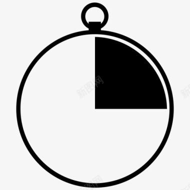 火焰圈素材秒表15分钟时钟图标图标