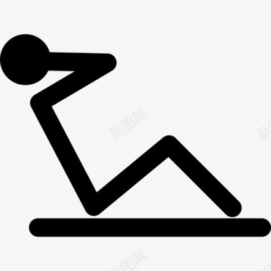 三面肌肉体操运动员使腹部肌肉强壮的体操运动员图标图标