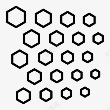 网格瓷砖六边形网格图标图标