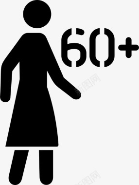 六十多岁——女性老年人图标图标