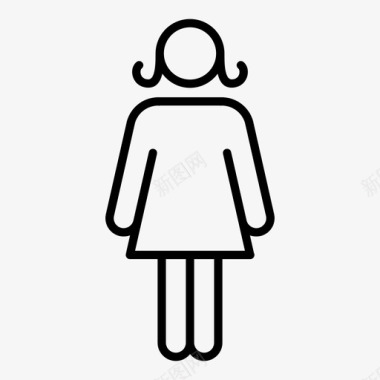 女士卫生间裙子图标图标