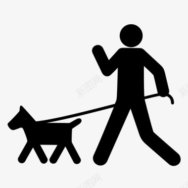 遛狗宠物狗图标图标