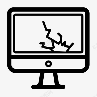 电脑和媒体坏电脑平板电脑智能图标图标