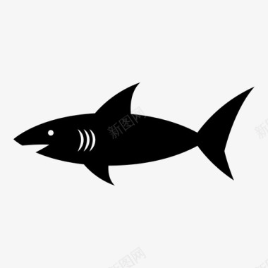 捕食者鲨鱼游泳强壮图标图标