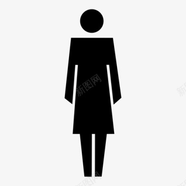 女人站着侧面图标图标