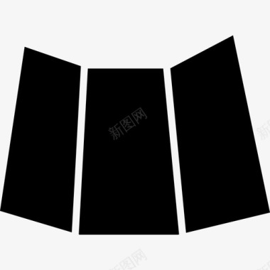 黑色印刷折叠纸商务文具图标图标