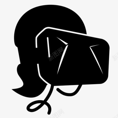 女性服饰oculus rift游戏虚拟现实图标图标